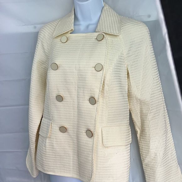 Talbots off white double button blazer size 10 - Picture 2 of 8